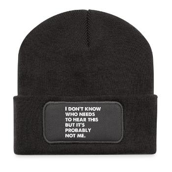 Je ne sais pas qui a besoin d’entendre ça - Beanie recyclé à patch - charbon - Devant