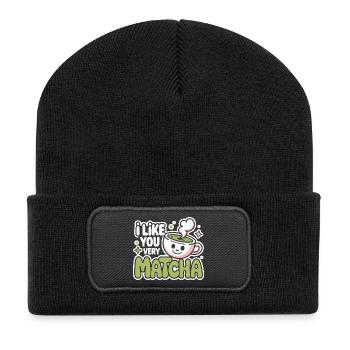 Matcha Tea Saying Green Tea Like You Very Matcha - Recycled Patch Beanie - black - Front