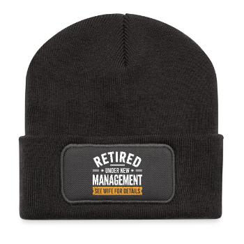 Ruhestand unter neuer Leitung - Recycelte Patch Beanie - Dunkelgrau - Vorne