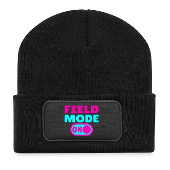 Field Mode ON – Leichtathletik - Recycelte Patch Beanie - Schwarz - Vorne