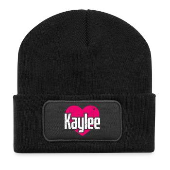 I Love Kaylee Pink Heart I Love Kaylee - Recycled Patch Beanie - black - Front
