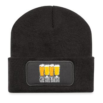 Geh Bier holen! - Recycelte Patch Beanie - Dunkelgrau - Vorne