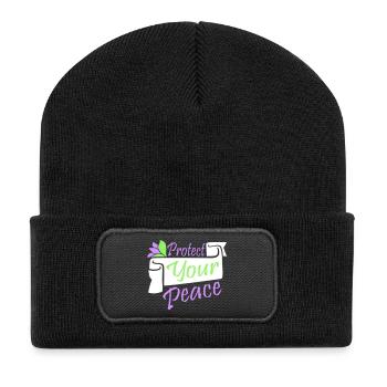 Protect Your Peace Mental Health Mindfulness - Recycled Patch Beanie - black - Front