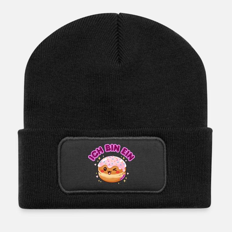 Ich bin ein Berliner - Recycelte Patch Beanie - Schwarz