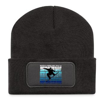 Snowboard – Voler, c’est un atterrissage plus dur - Beanie recyclé à patch - charbon - Devant