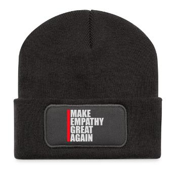 Make Empathy Great Again Politisch Statement Hoffn - Recycelte Patch Beanie - Dunkelgrau - Vorne