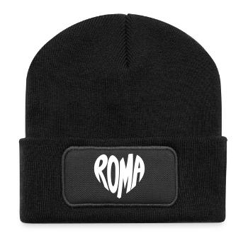 Roma Heart Logo Retro Style - Recycled Patch Beanie - black - Front