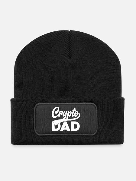 Crypto Dad Script Logo - Recycelte Patch Beanie - Schwarz