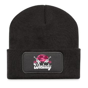 Hawaiian Ukulele Uke Ukelady - Recycelte Patch Beanie - Dunkelgrau - Vorne