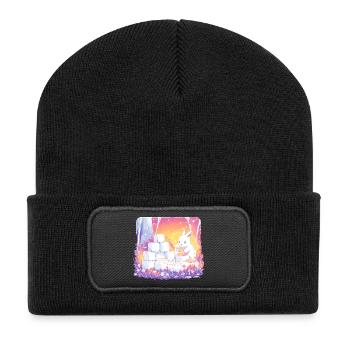Rabbits in the sugar forest - Recycled Patch Beanie - black - Front
