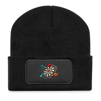 Cadeau drôle de fléchettes - Beanie recyclé à patch - noir - Devant