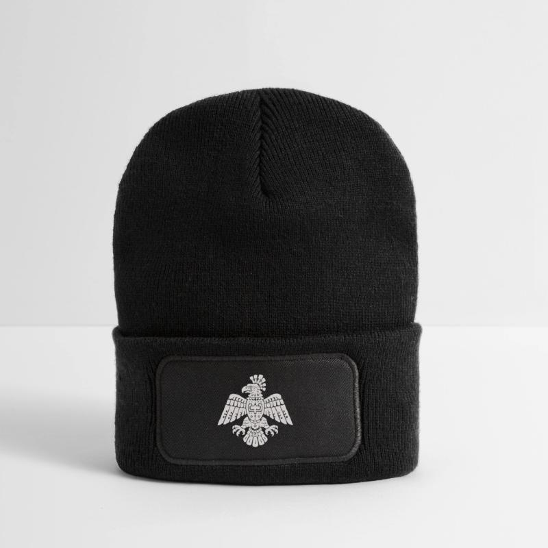 Aztec Eagle Totem Pattern Recycled Patch Beanie