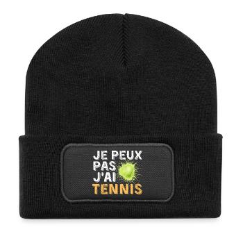 Graphic Original Je Peux Pas J'Ai Tennis - Beanie recyclé à patch - noir - Devant