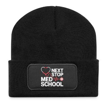 Thé cardiaque stéthoscope de l’école de médecine - Beanie recyclé à patch - noir - Devant