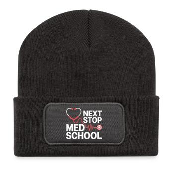 Med School Stethoscope Heart Tea - Recycled Patch Beanie - dark grey - Front