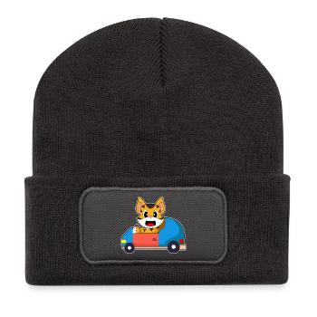 Tiger Car - Beanie recyclé à patch - charbon - Devant