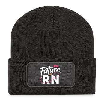 Future RN Stethoskop & Klinik - Recycelte Patch Beanie - Dunkelgrau - Vorne
