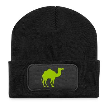 Glowing Camel Silhouette - Recycled Patch Beanie - black - Front