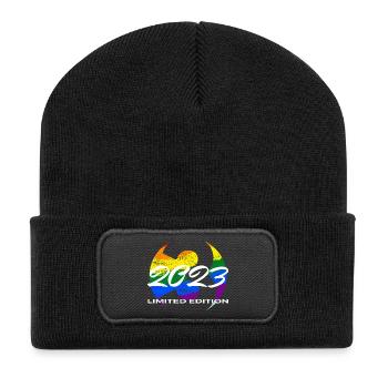 3. Geburtstag 2023 Jungen und Mädchen Geschenk - Recycelte Patch Beanie - Schwarz - Vorne