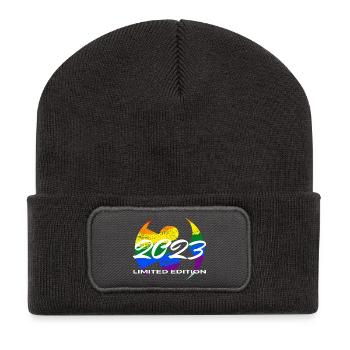 3. Geburtstag 2023 Jungen und Mädchen Geschenk - Recycelte Patch Beanie - Dunkelgrau - Vorne