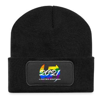 5. Geburtstag 2021 Jungen und Mädchen Geschenk - Recycelte Patch Beanie - Schwarz - Vorne