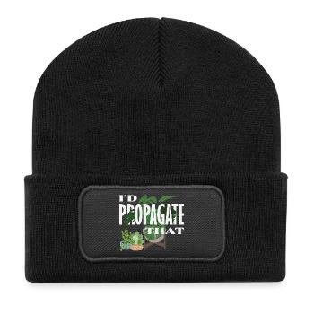 I Propagate That Plant Lover - Recycelte Patch Beanie - Schwarz - Vorne
