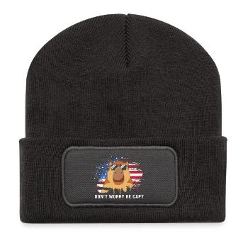 Capybara - Recycelte Patch Beanie - Dunkelgrau - Vorne