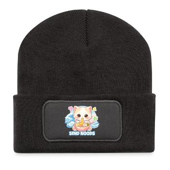 Ramen Cat Kanagawa - Recycled Patch Beanie - dark grey - Front