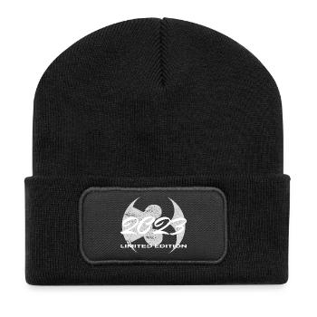 3. Geburtstag 2023 Jungen und Mädchen Geschenk - Recycelte Patch Beanie - Schwarz - Vorne