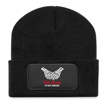Till death is not enough | Skelett | ewige Liebe - Recycelte Patch Beanie - Schwarz - Vorne