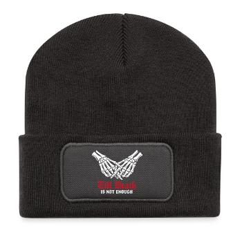 Till death is not enough | Skelett | ewige Liebe - Recycelte Patch Beanie - Dunkelgrau - Vorne
