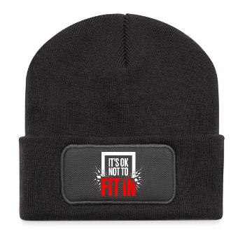 C’est normal de ne pas s’intégrer à la motivation de l’individualité - Beanie recyclé à patch - charbon - Devant