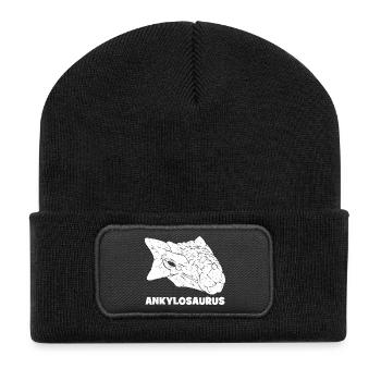 Ankylosaurus Fossil Skull - Recycled Patch Beanie - black - Front