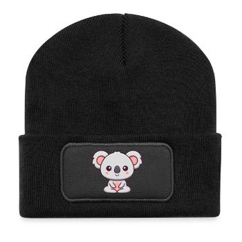 Cute Kawaii Little Koala - Recycled Patch Beanie - black - Front