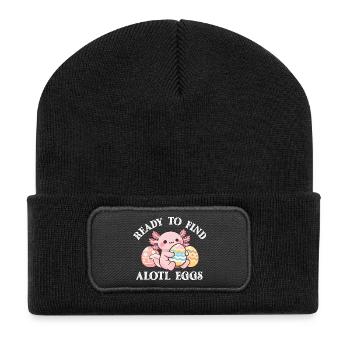 Ready To Find Alotl Eggs Axolotl Easter Hunt - Recycled Patch Beanie - black - Front