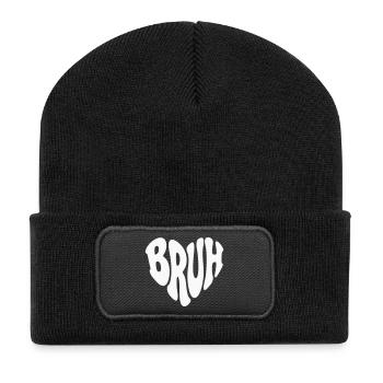 Bruh Retro Heart - Customizable color - Recycled Patch Beanie - black - Front