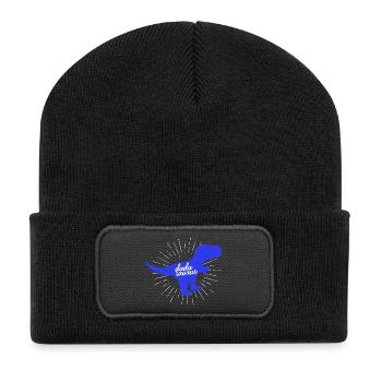 Dadasaurus Lustiger Vater Dinosaurier T-Rex - Recycelte Patch Beanie - Schwarz - Vorne