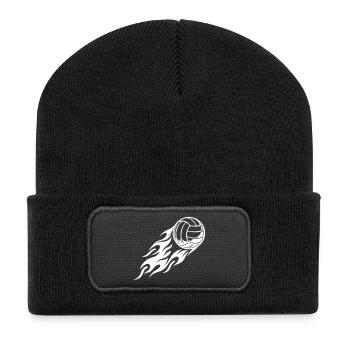 Balle de volley-ball Feu Flamme - Beanie recyclé à patch - noir - Devant
