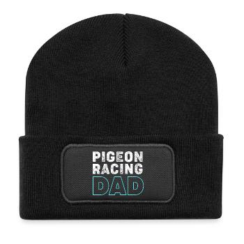Taubenrennen Taube Tauben - Recycelte Patch Beanie - Schwarz - Vorne