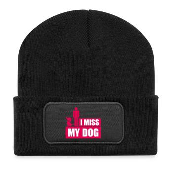 Mon chien Dog Amamant Dog Love Logo de blague - Beanie recyclé à patch - noir - Devant