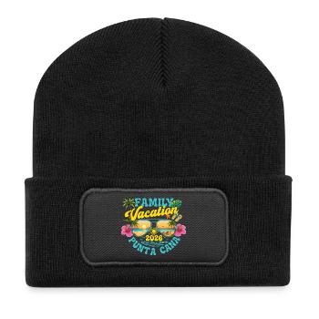 Familienurlaub Punta Cana 2026 Retro-Kreuzfahrtreise - Recycelte Patch Beanie - Schwarz - Vorne