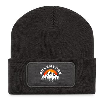 Adventure Mountains Sunset - Recycled Patch Beanie - dark grey - Front