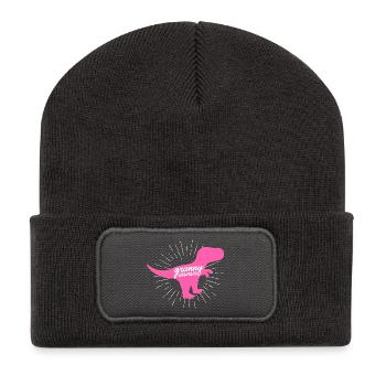 Grannysaurus T-Rex Dinosaure Funny Nan - Beanie recyclé à patch - charbon - Devant