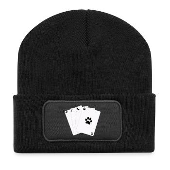 Cards Kartenspiel Game of Life Symbols - Recycelte Patch Beanie - Schwarz - Vorne