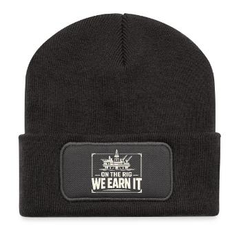 Offshore-bohrer-rig-bohrer Bohrboden Offshore - Recycelte Patch Beanie - Dunkelgrau - Vorne