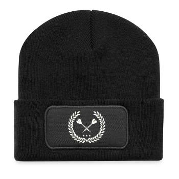 darts_lorbeerkranz - Recycelte Patch Beanie - Schwarz - Vorne