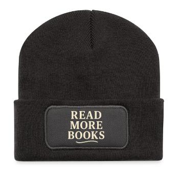 Lesen Sie weitere Bücher - Recycelte Patch Beanie - Dunkelgrau - Vorne