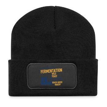 Sourdough Bread Baking Baker Sourdough Starter Jar - Recycled Patch Beanie - black - Front