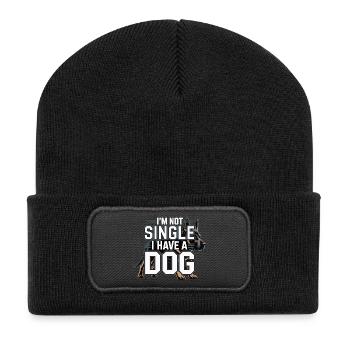 I'm Not Single – I Have a Dog - Recycled Patch Beanie - black - Front