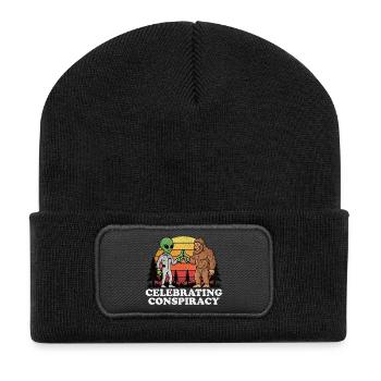 Alien Bigfoot UFO Sasquatch Believers Raumschiff - Recycelte Patch Beanie - Schwarz - Vorne